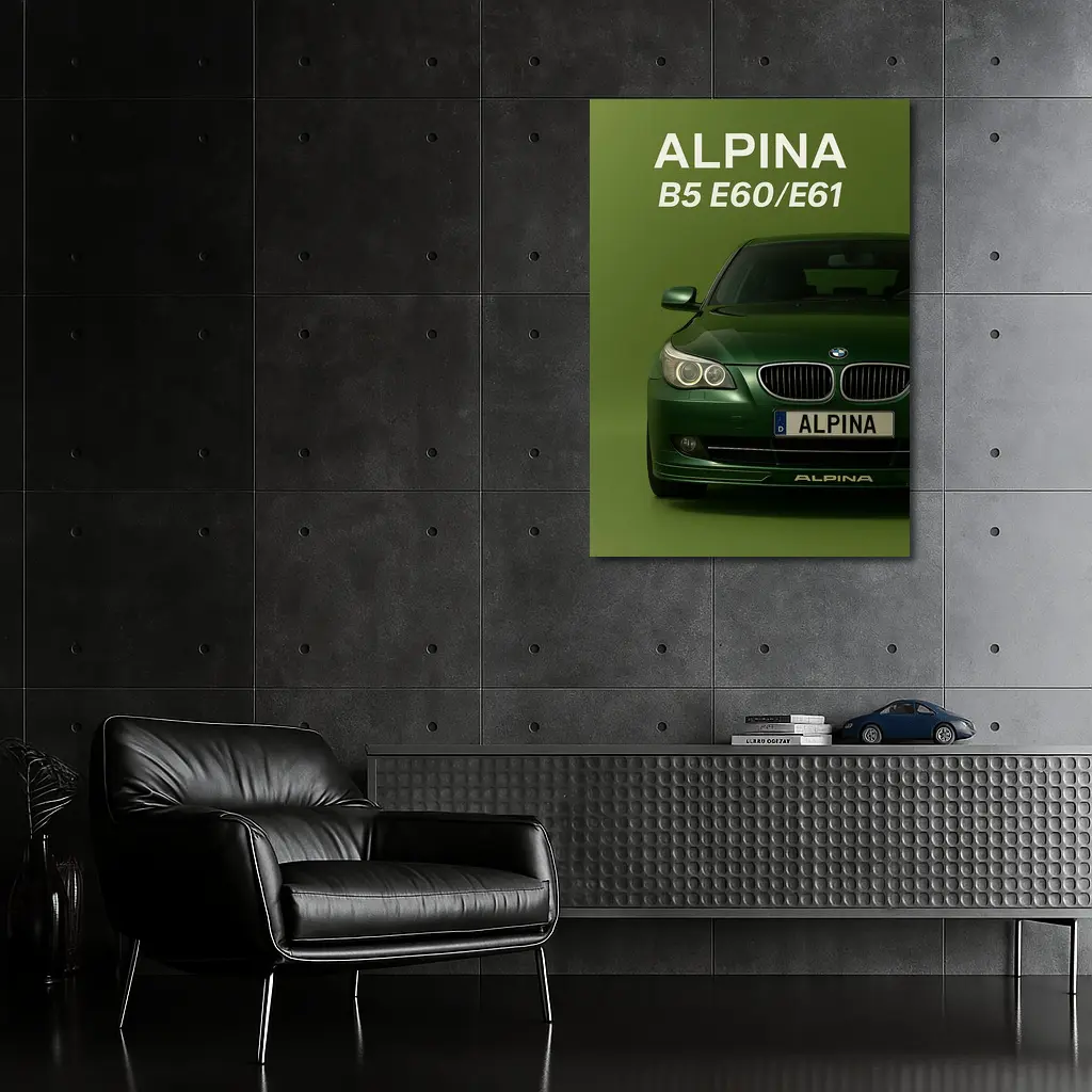 Alpina B5 E60 Green Studio Car Art – Wall Art