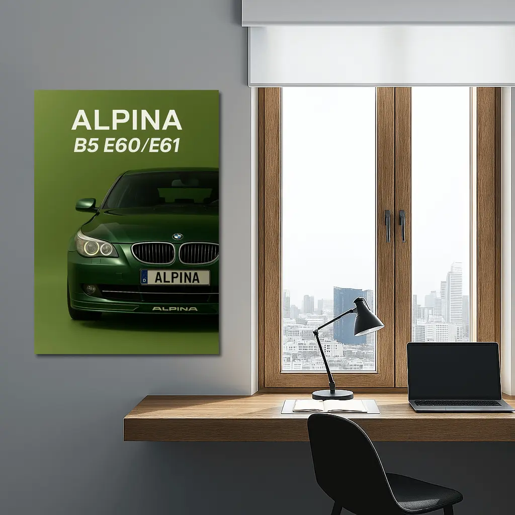 Alpina B5 E60 Green Studio Car Art – Wall Art
