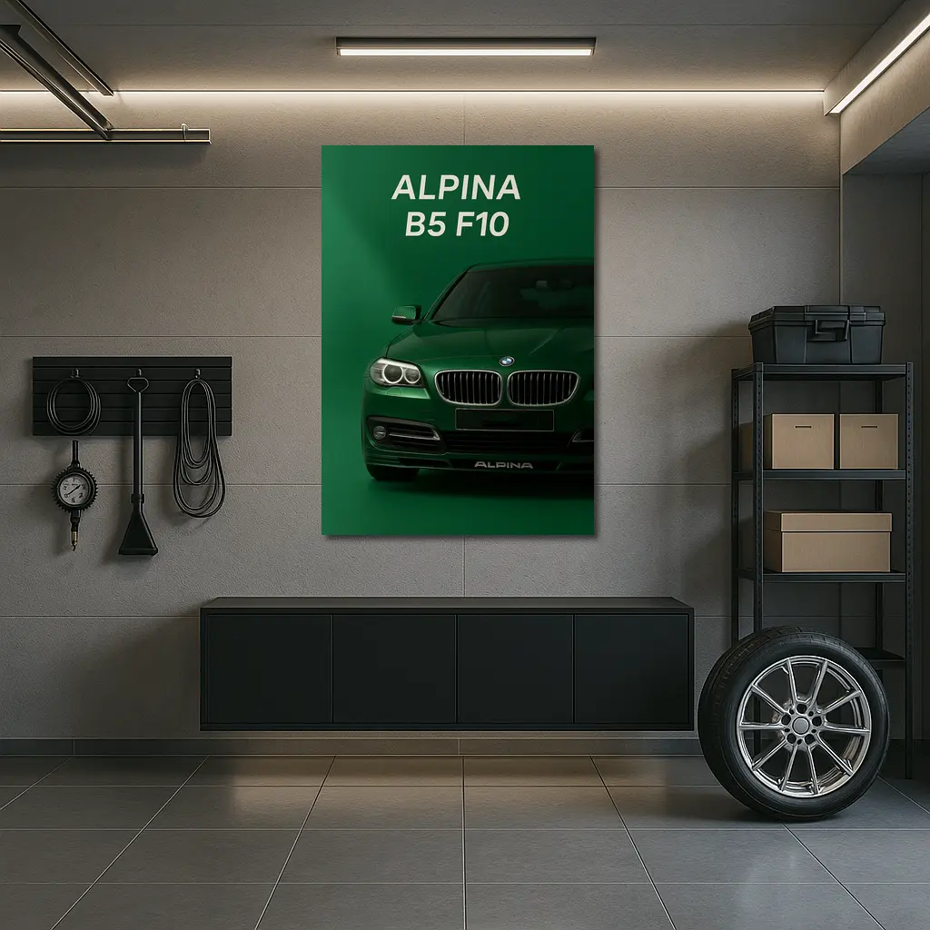 Alpina B5 F10 Green Studio Front View – Wall Art