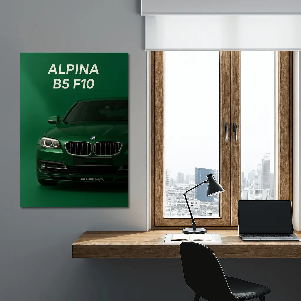 Alpina B5 F10 Green Studio Front View – Wall Art