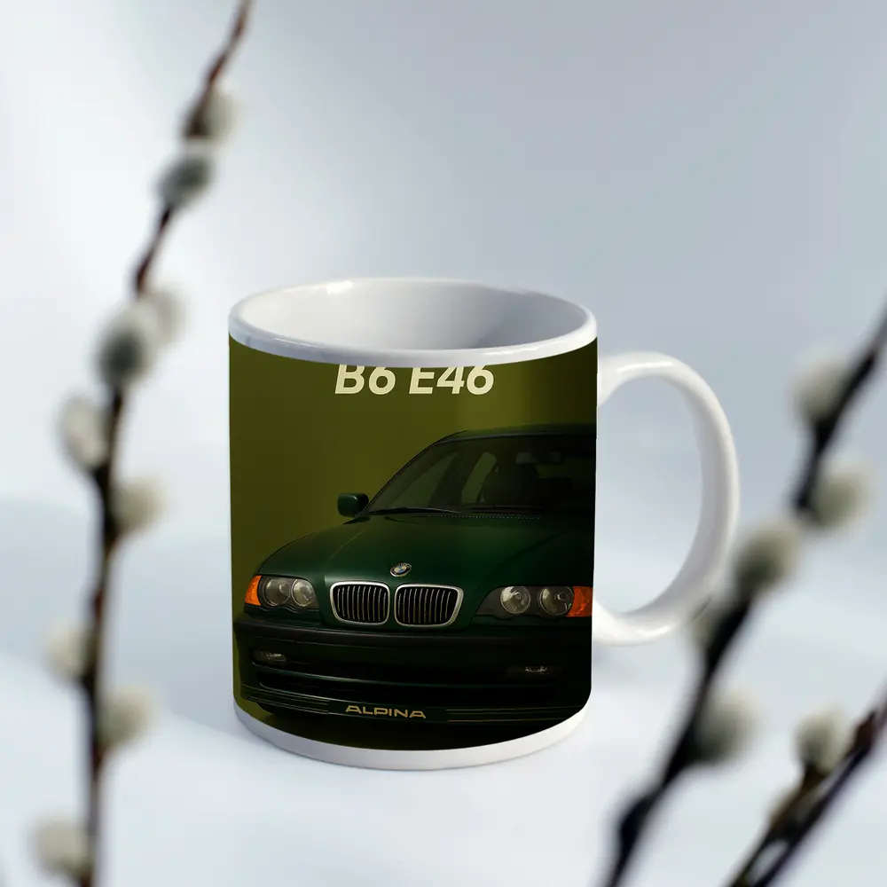 Alpina B6 E46 Green Studio Car Art – Mugs