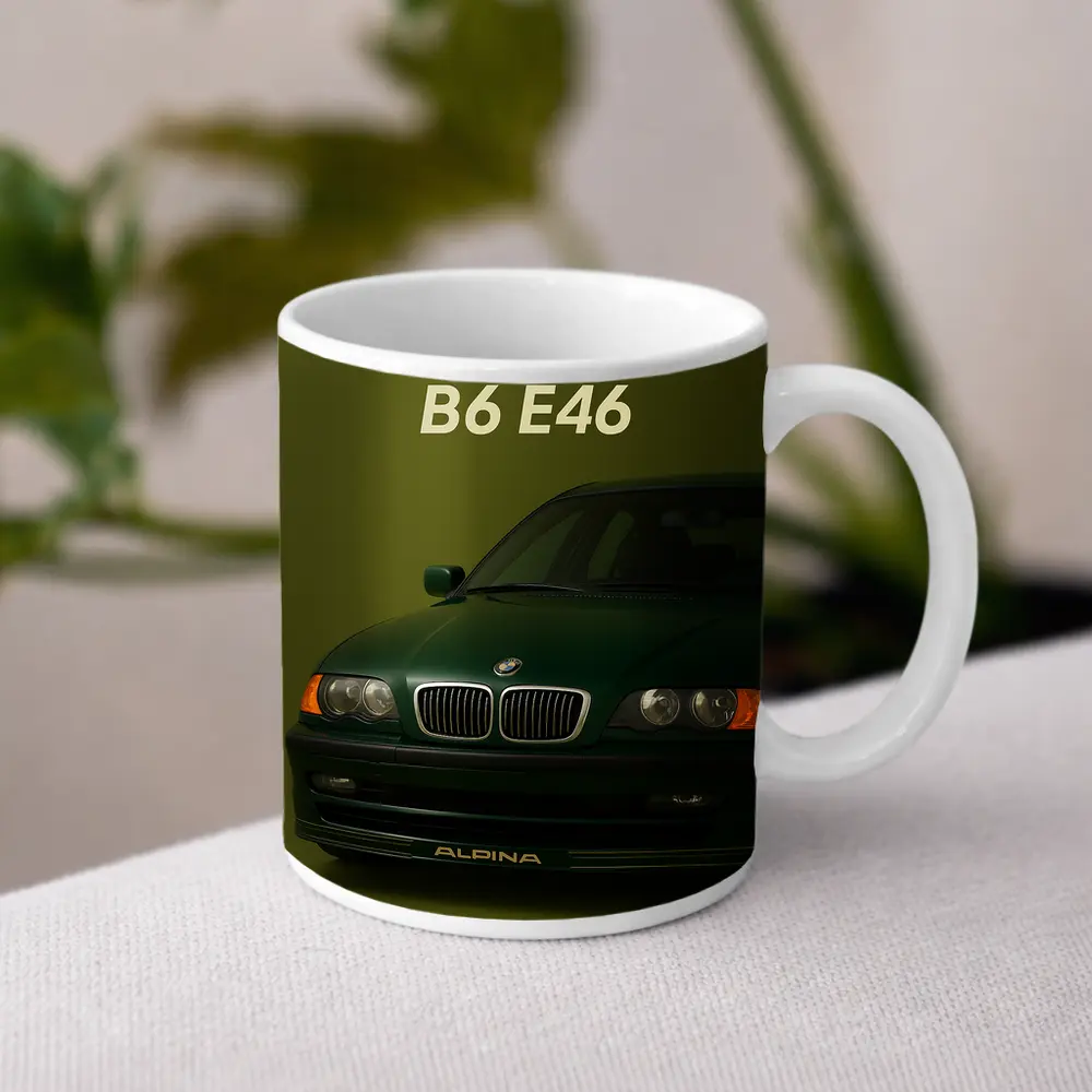 Alpina B6 E46 Green Studio Car Art – Mugs