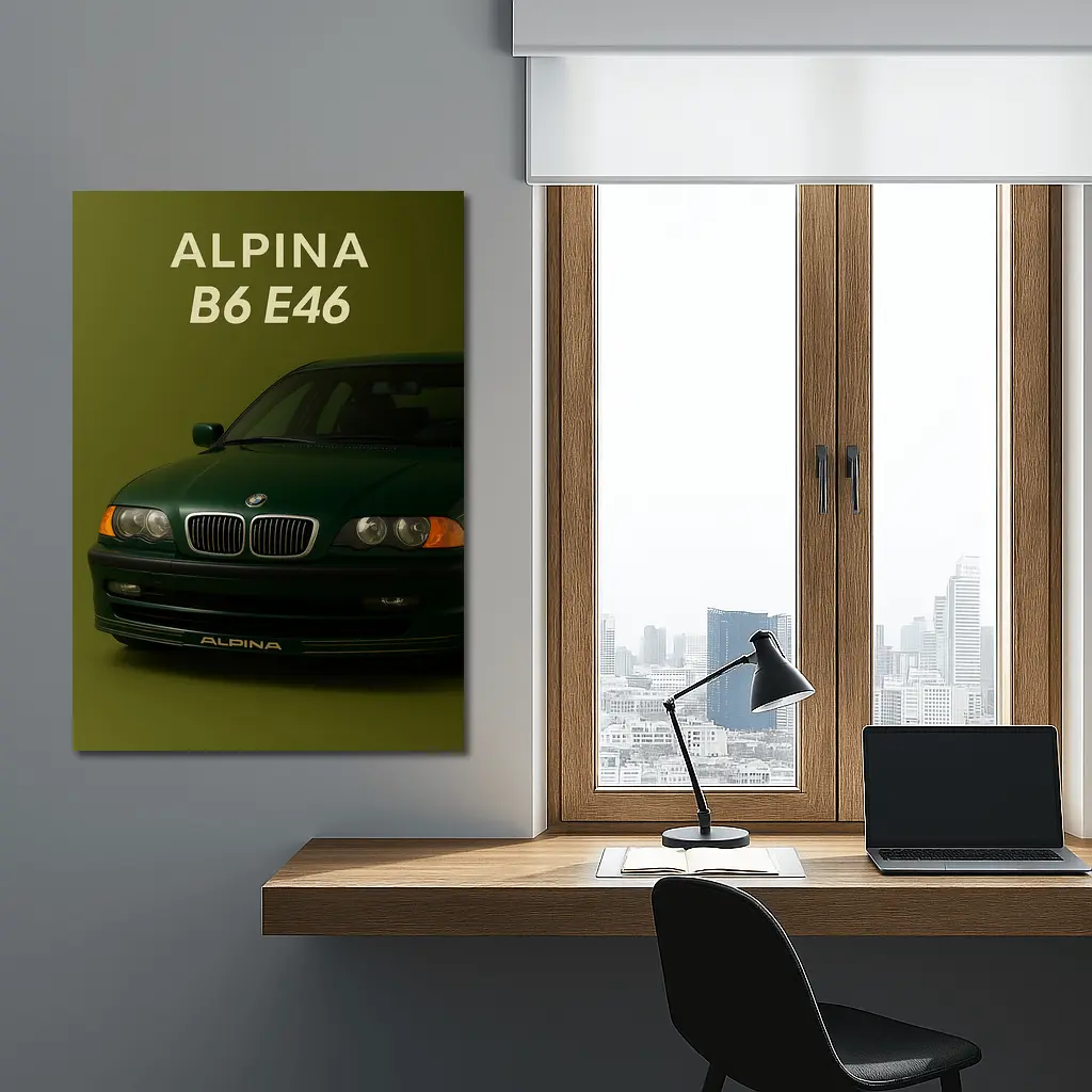 Alpina B6 E46 Green Studio Car Art – Wall Art