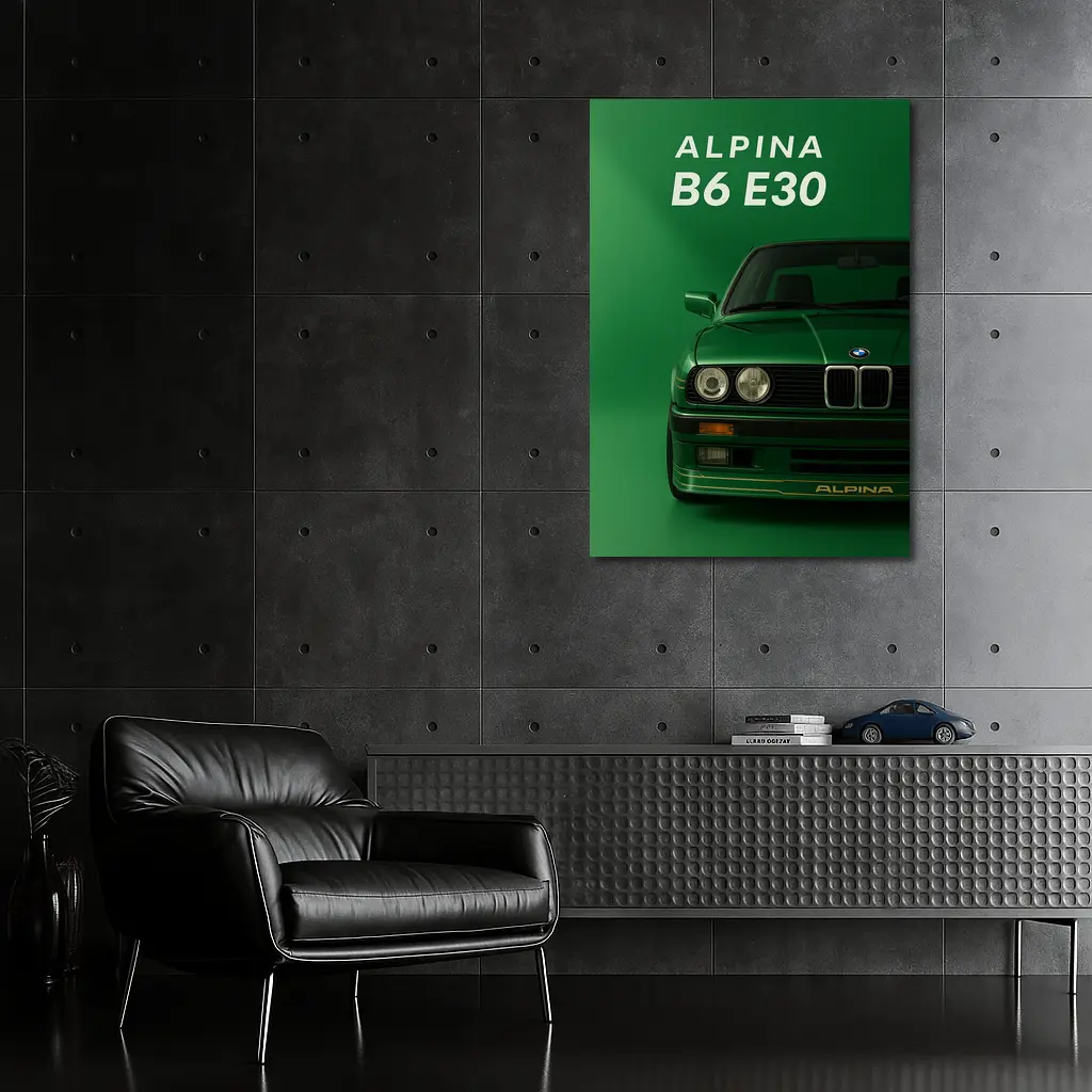 Alpina B6 E30 BMW Green Studio Art – Wall Art