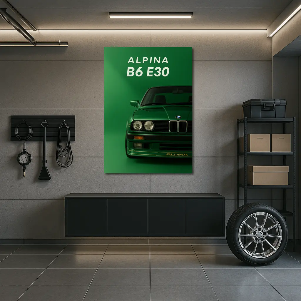 Alpina B6 E30 BMW Green Studio Art – Wall Art