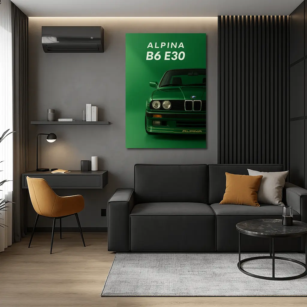 Alpina B6 E30 BMW Green Studio Art – Wall Art