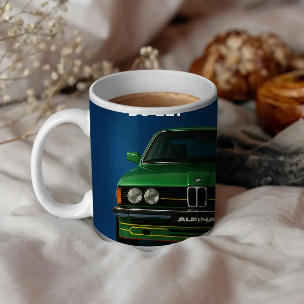Alpina B6 E21 Green Classic Car Art – Mugs