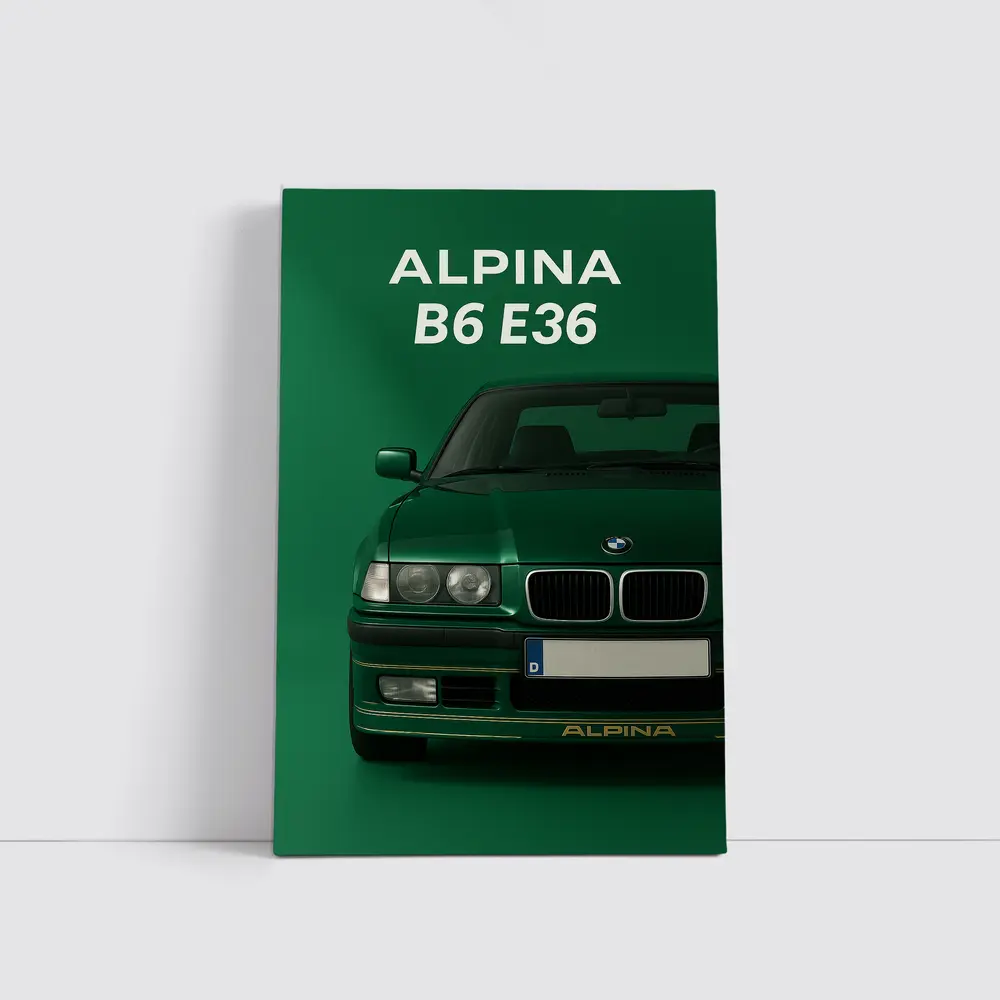Alpina B6 E36 Green Minimal Car Art – Wall Art
