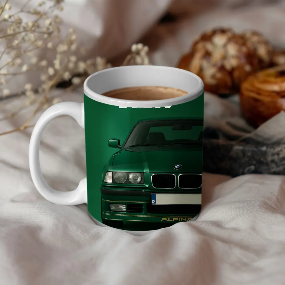 Alpina B6 E36 Green Minimal Car Art – Mugs