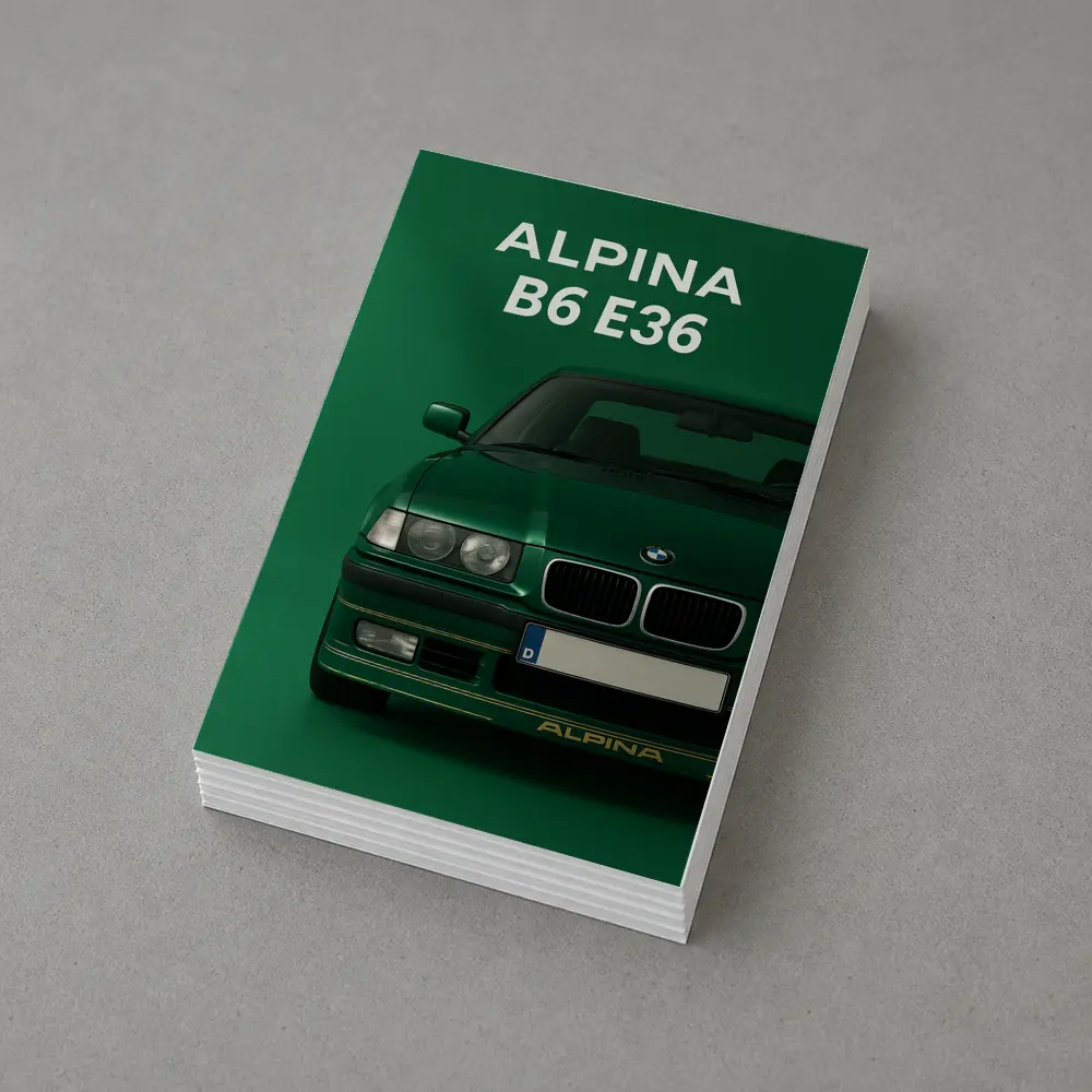Alpina B6 E36 Green Minimal Car Art – Postcards