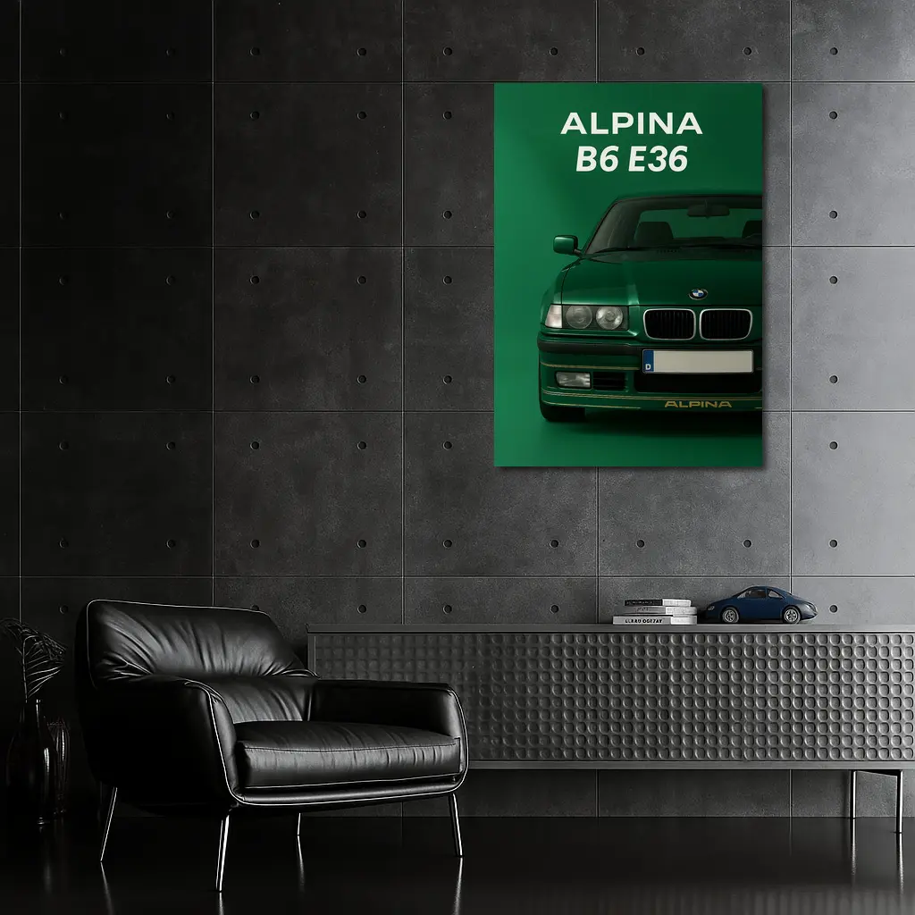 Alpina B6 E36 Green Minimal Car Art – Wall Art