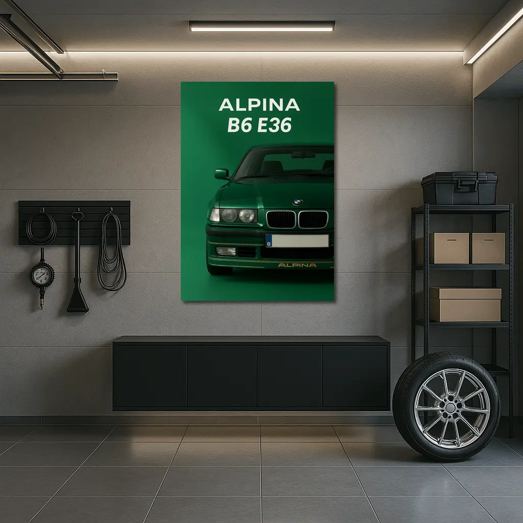 Alpina B6 E36 Green Minimal Car Art – Wall Art