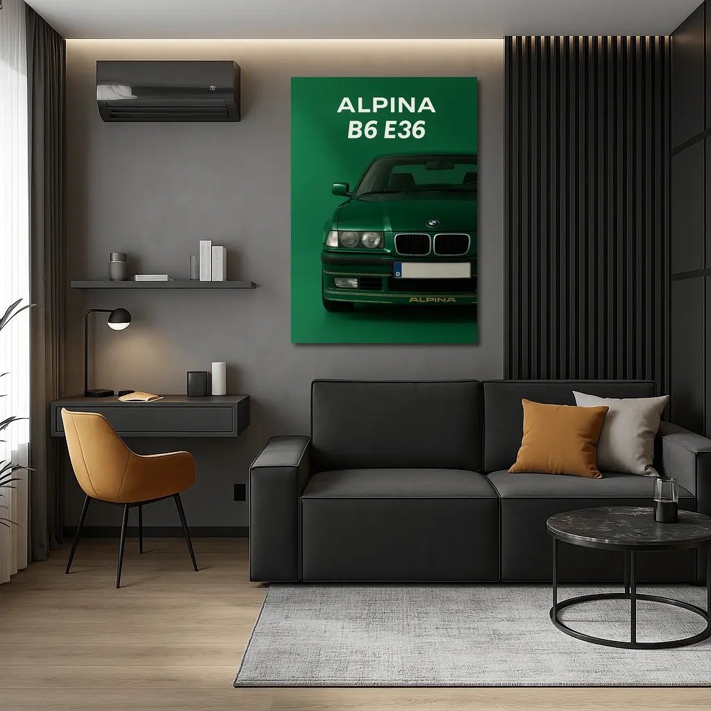 Alpina B6 E36 Green Minimal Car Art – Wall Art