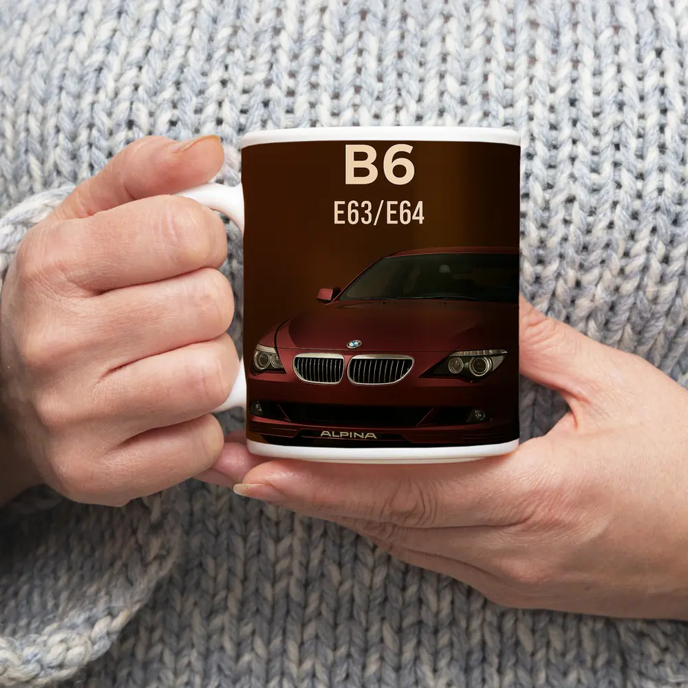 Alpina B6 E63 Deep Red Dark Background – Mugs
