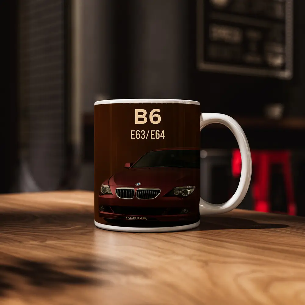 Alpina B6 E63 Deep Red Dark Background – Mugs