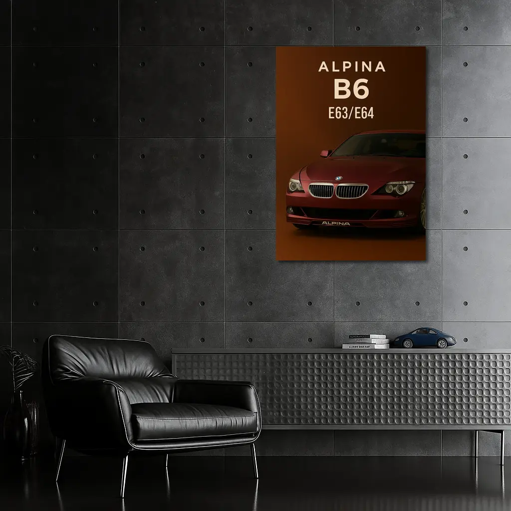 Alpina B6 E63 Deep Red Dark Background – Wall Art