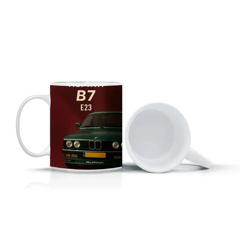 Alpina B7 E23 Green Dark Red Background – Mugs
