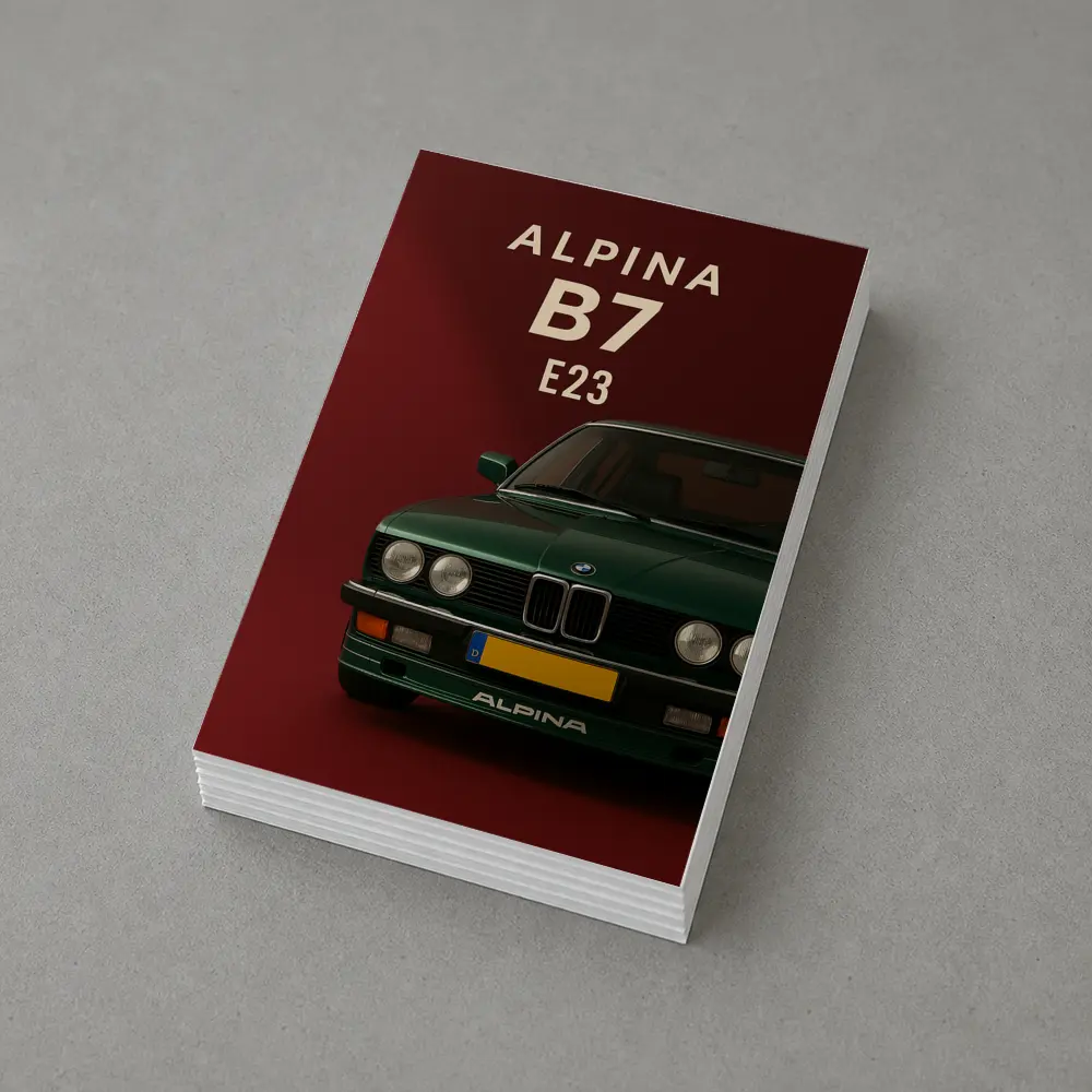 Alpina B7 E23 Green Dark Red Background – Postcards