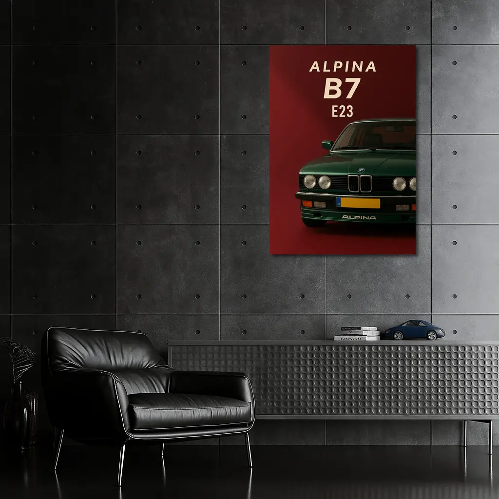 Alpina B7 E23 Green Dark Red Background – Wall Art