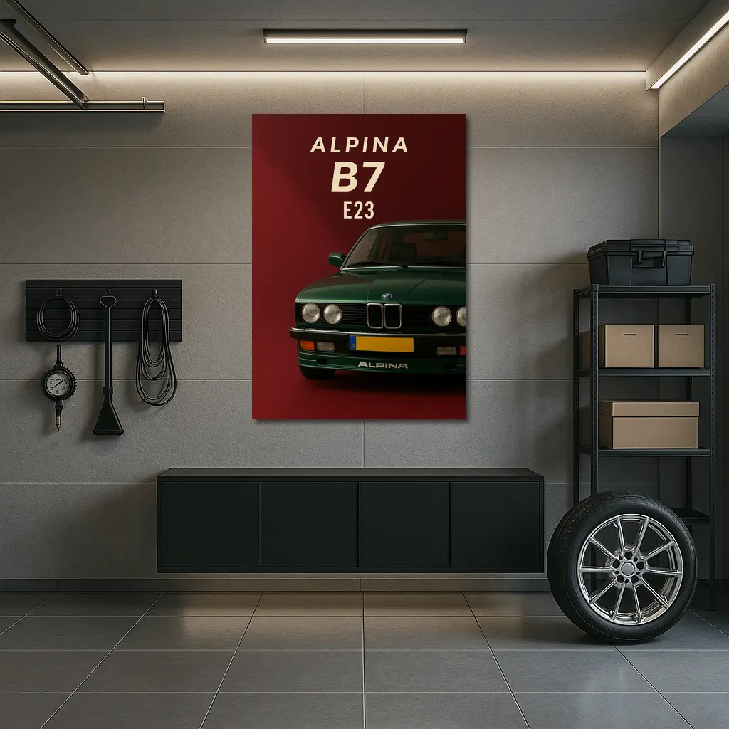 Alpina B7 E23 Green Dark Red Background – Wall Art