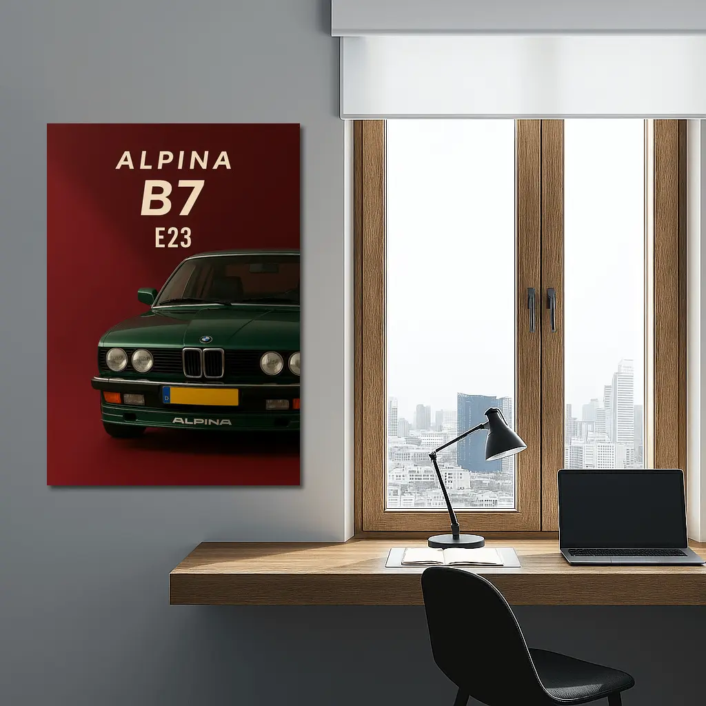 Alpina B7 E23 Green Dark Red Background – Wall Art
