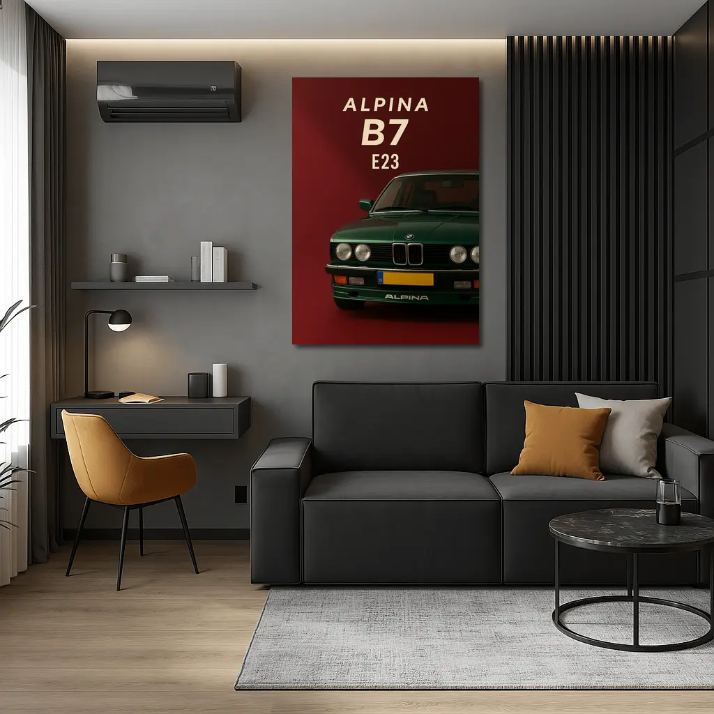 Alpina B7 E23 Green Dark Red Background – Wall Art
