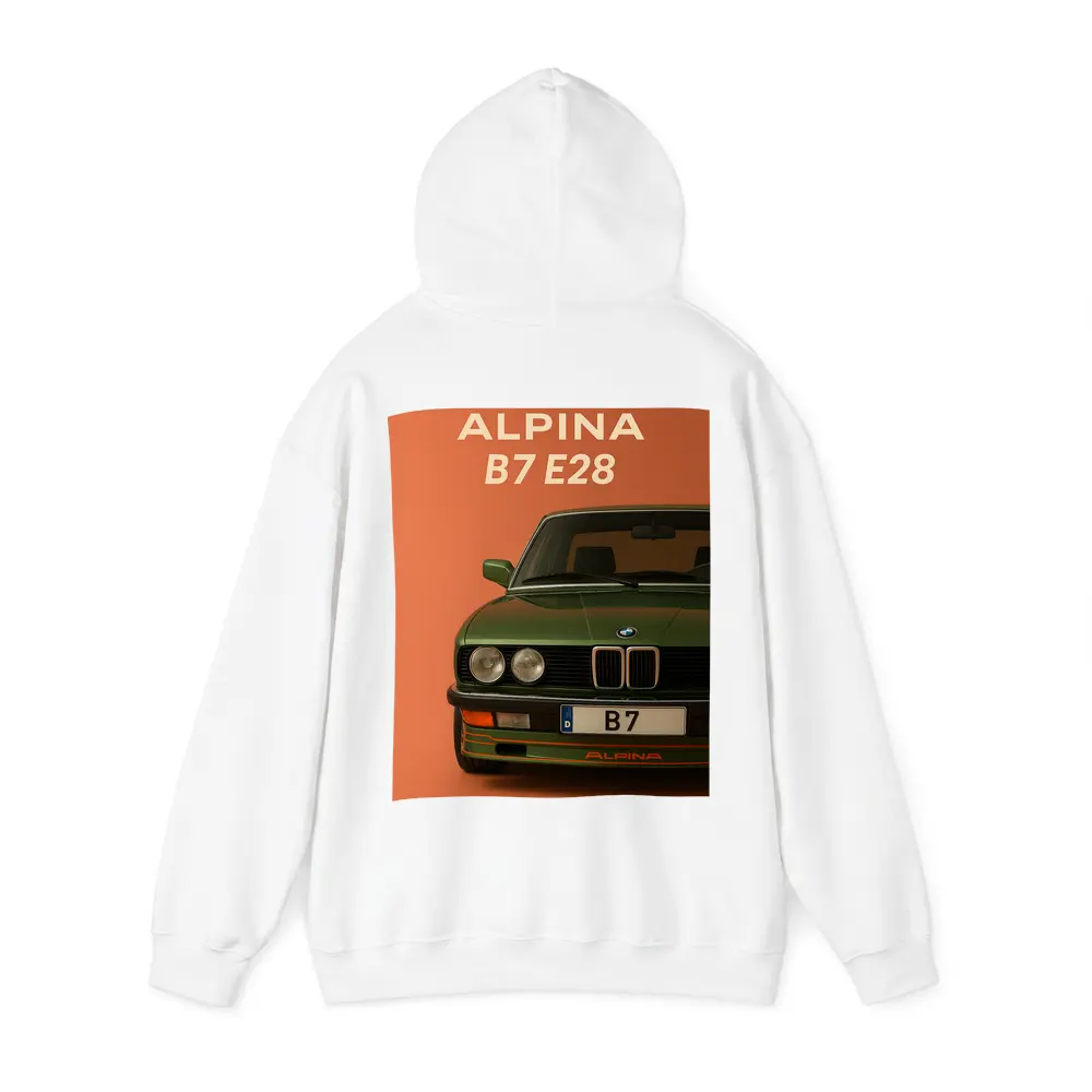 Alpina B7 E28 Green on Orange Background – Hoodies