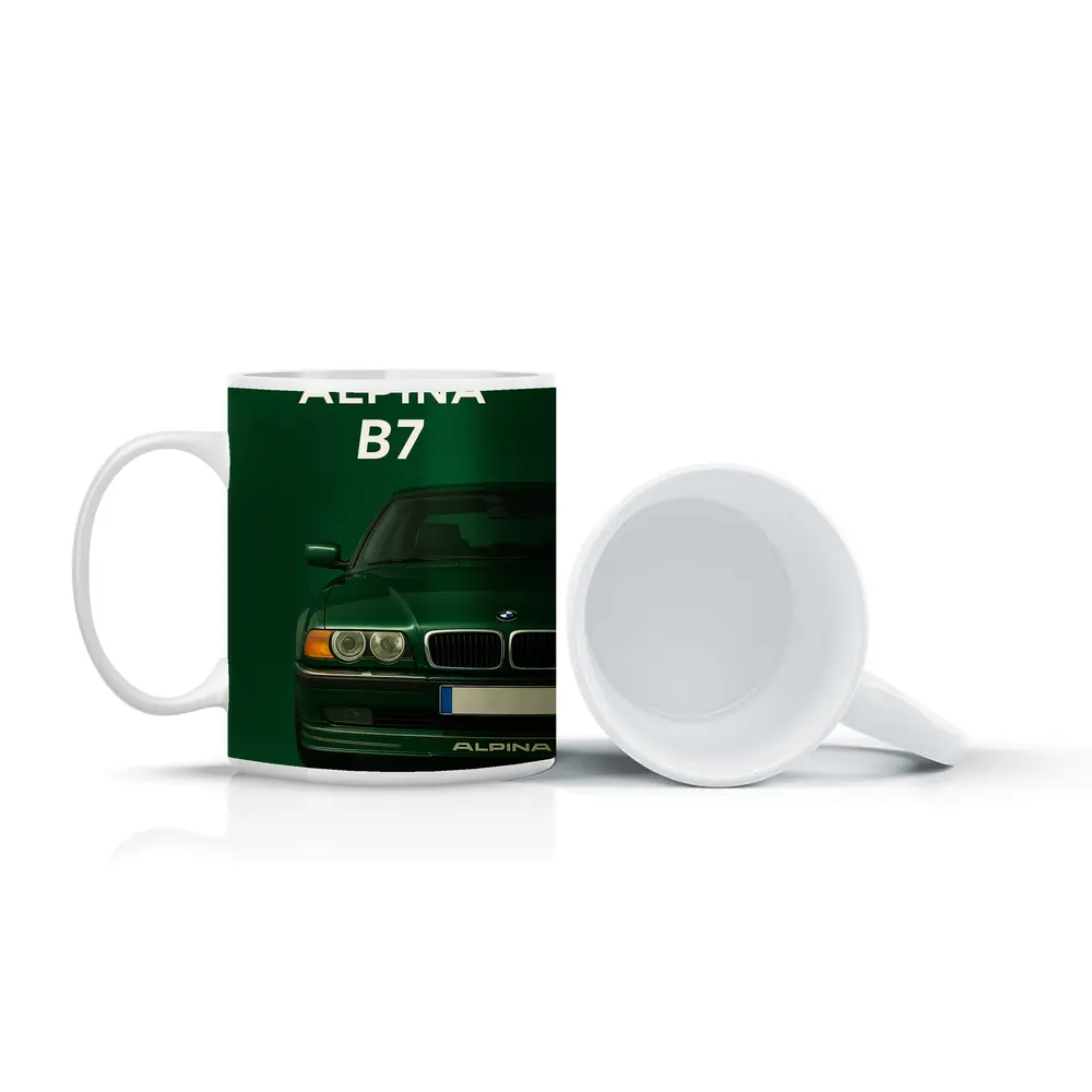 BMW Alpina B7 Green Minimal Car Art – Mugs