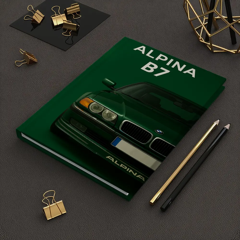BMW Alpina B7 Green Minimal Car Art – Notebooks