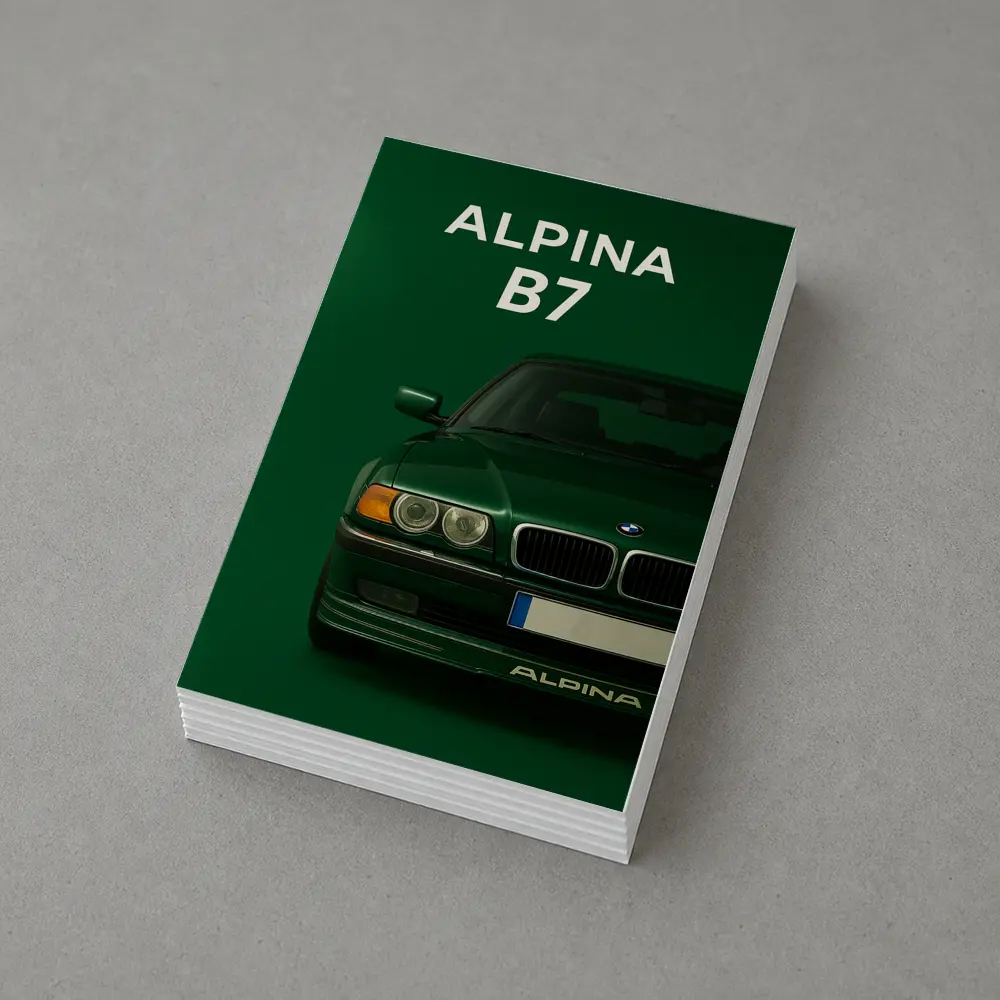BMW Alpina B7 Green Minimal Car Art – Postcards