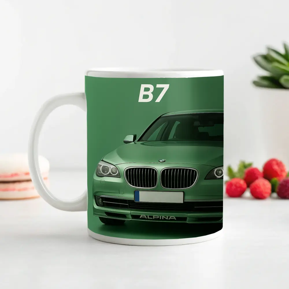 Alpina B7 BMW Green Minimal Car Art – Mugs