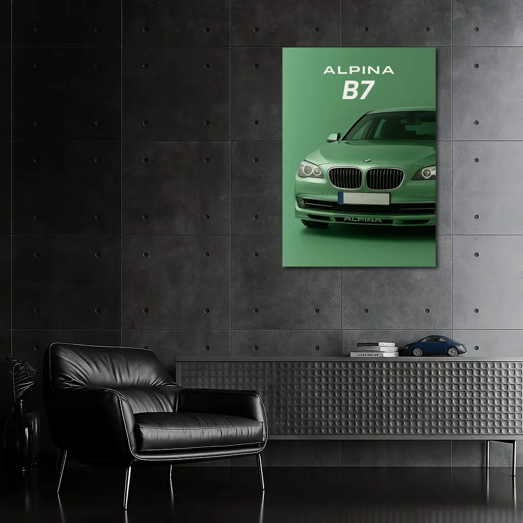 Alpina B7 BMW Green Minimal Car Art – Wall Art