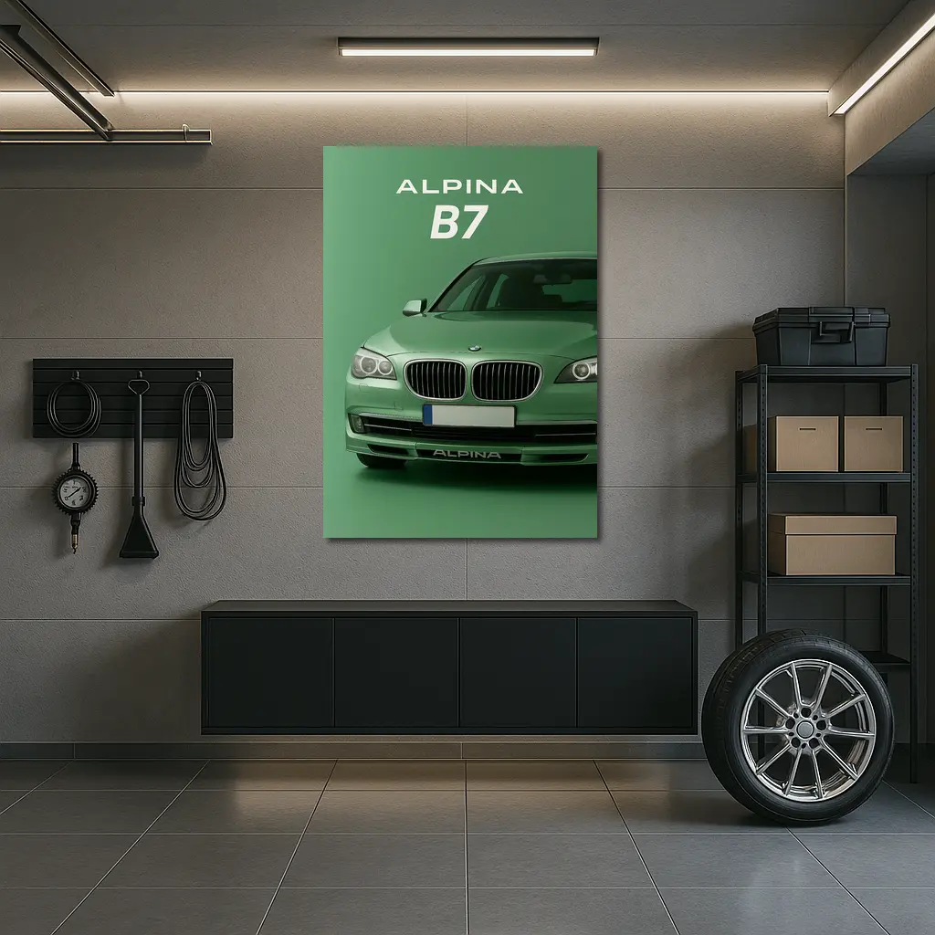 Alpina B7 BMW Green Minimal Car Art – Wall Art
