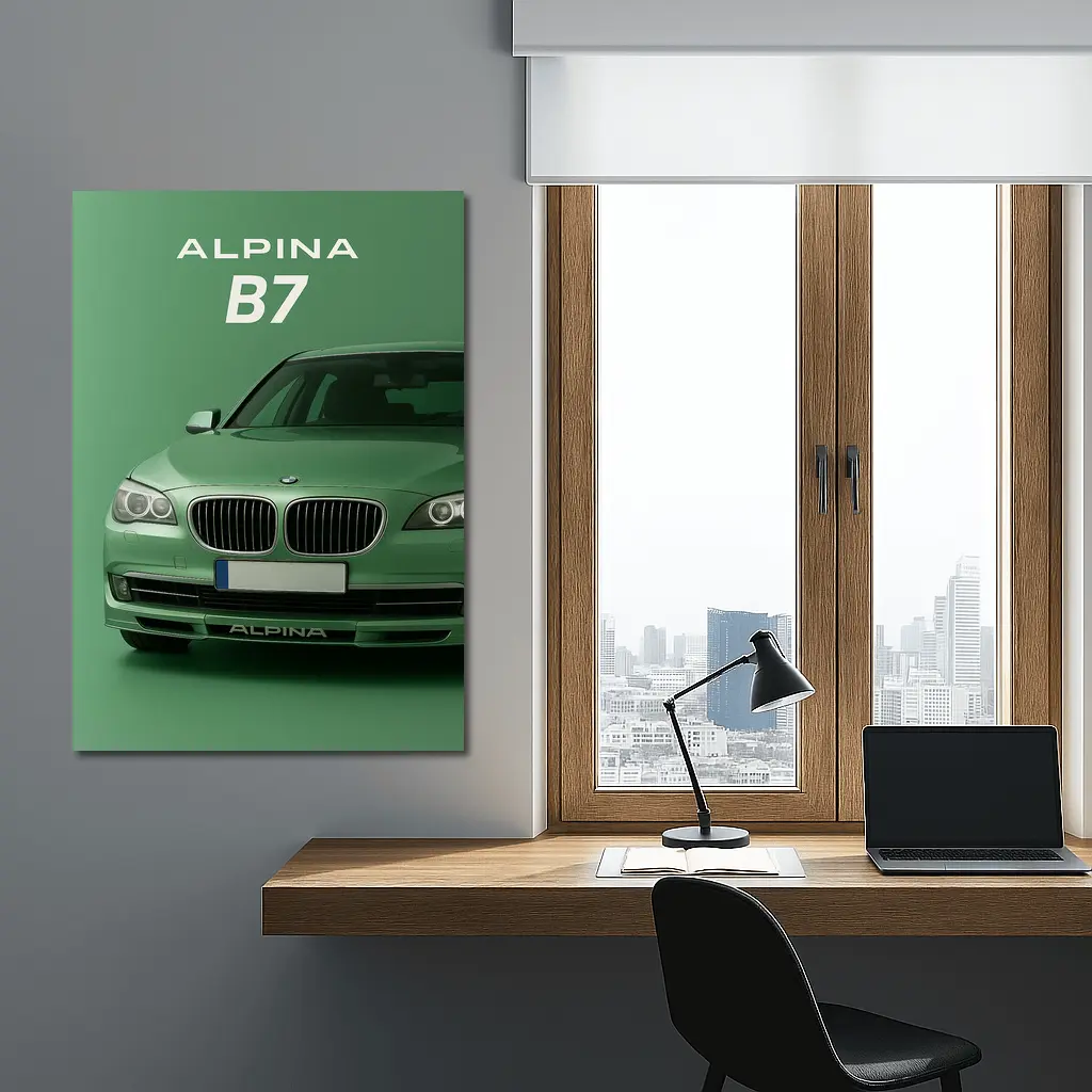 Alpina B7 BMW Green Minimal Car Art – Wall Art