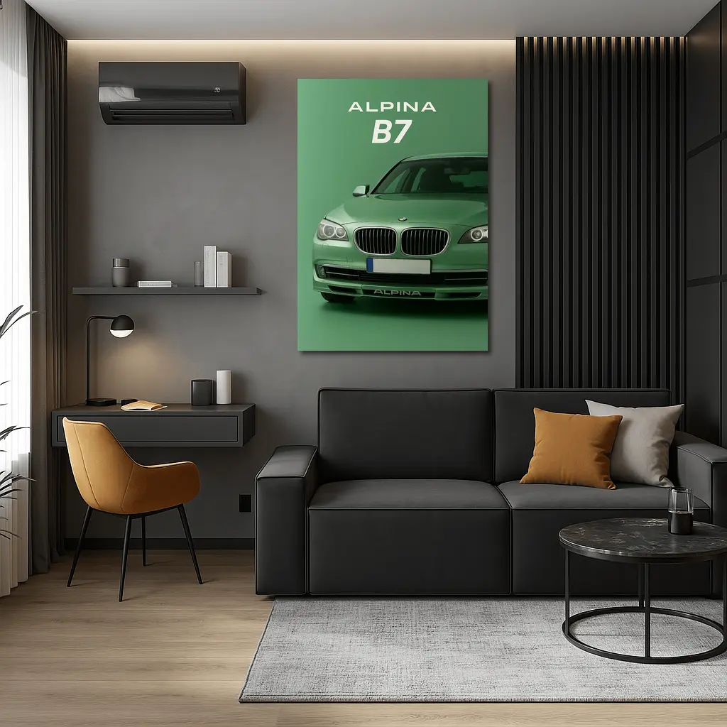 Alpina B7 BMW Green Minimal Car Art – Wall Art