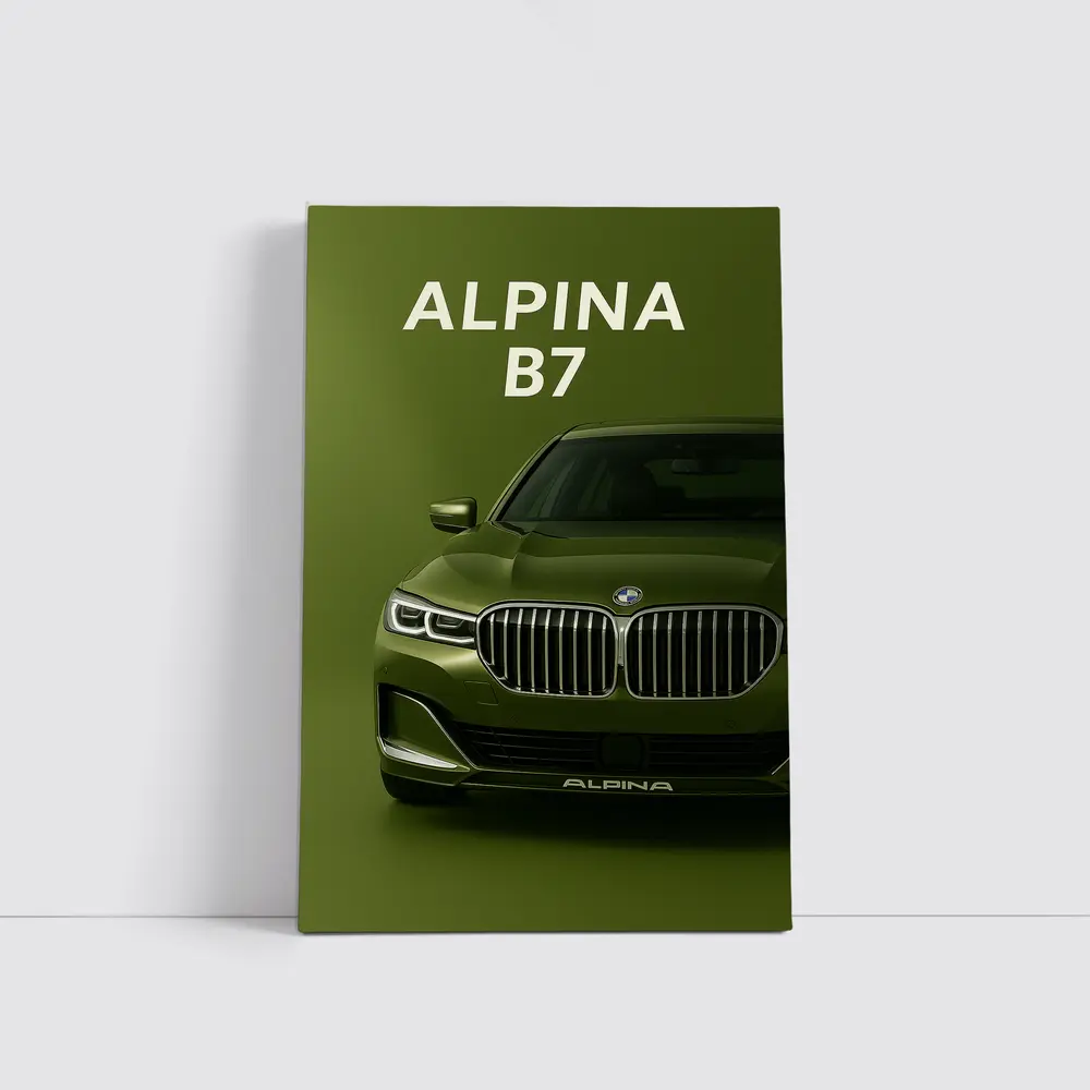 Alpina B7 Green Luxury Sedan Front View – Wall Art