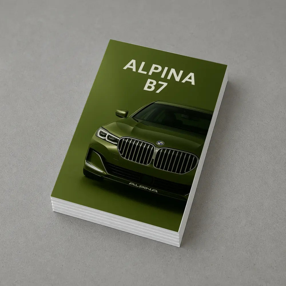 Alpina B7 Green Luxury Sedan Front View – Postcards