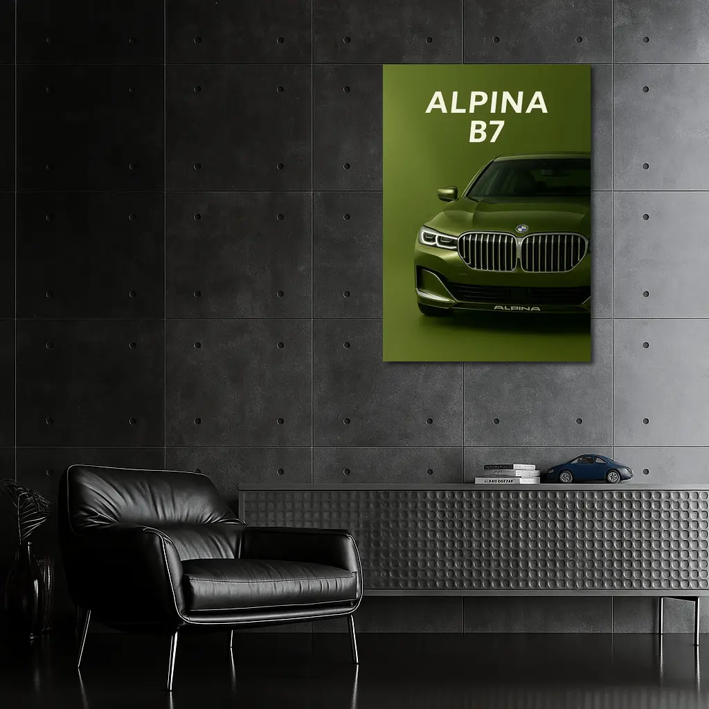 Alpina B7 Green Luxury Sedan Front View – Wall Art