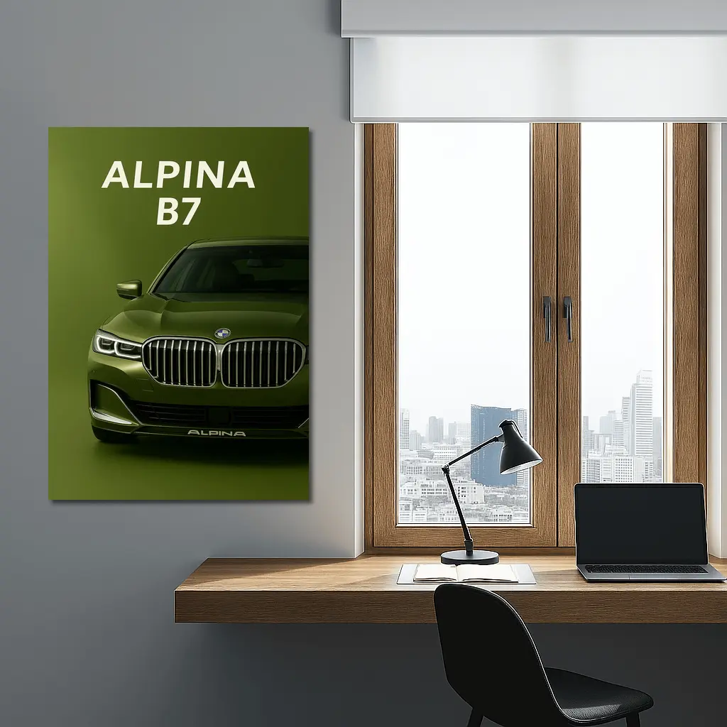Alpina B7 Green Luxury Sedan Front View – Wall Art