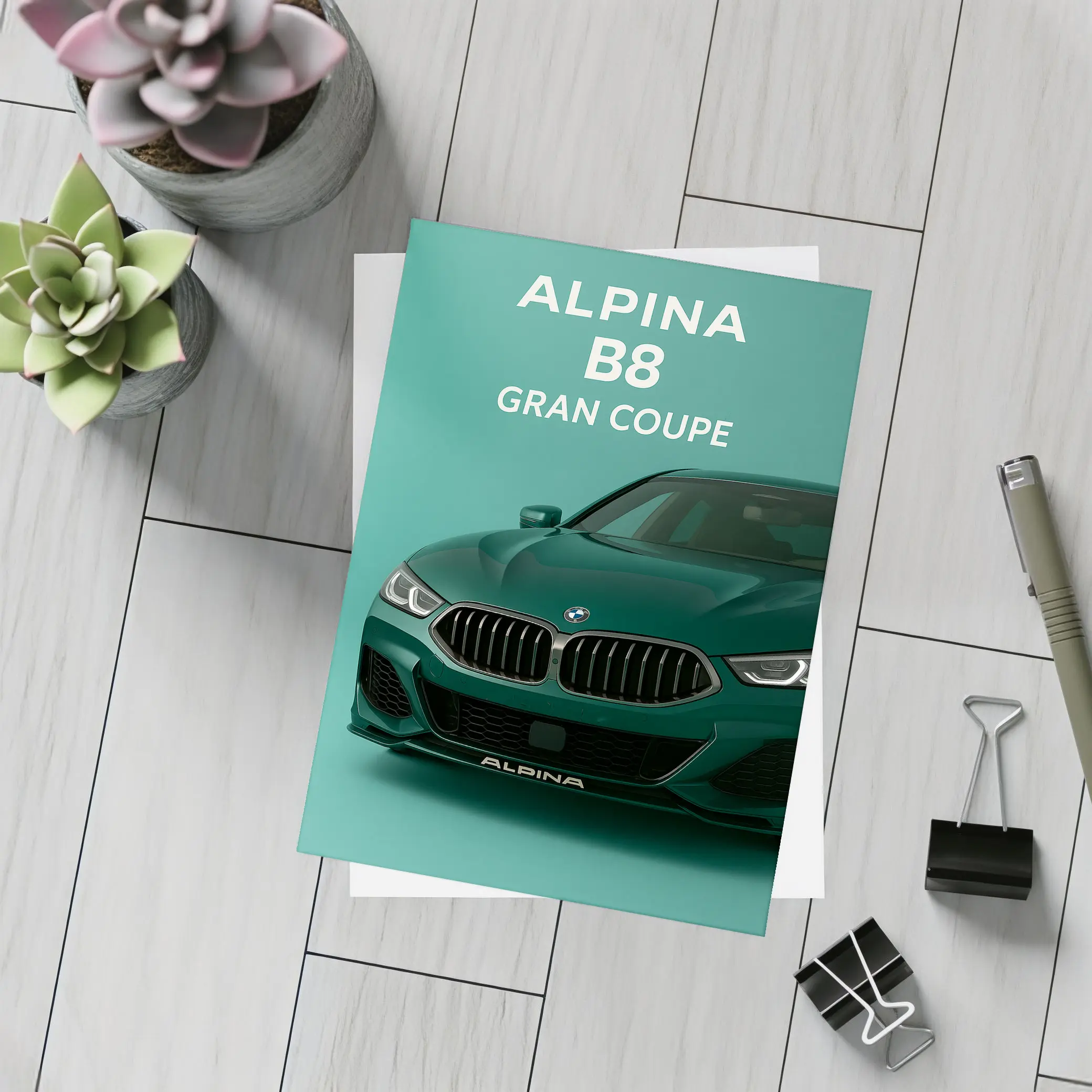 Alpina B8 Gran Coupe Green Art – Postcards