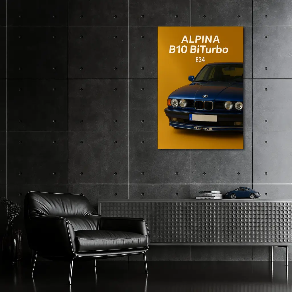 Alpina B10 BiTurbo E34 Blue Car – Wall Art