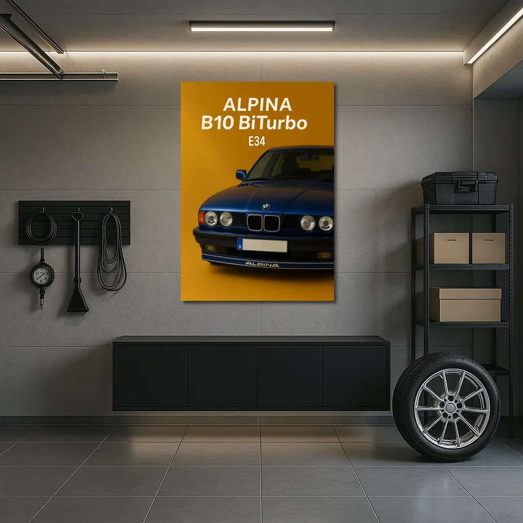 Alpina B10 BiTurbo E34 Blue Car – Wall Art