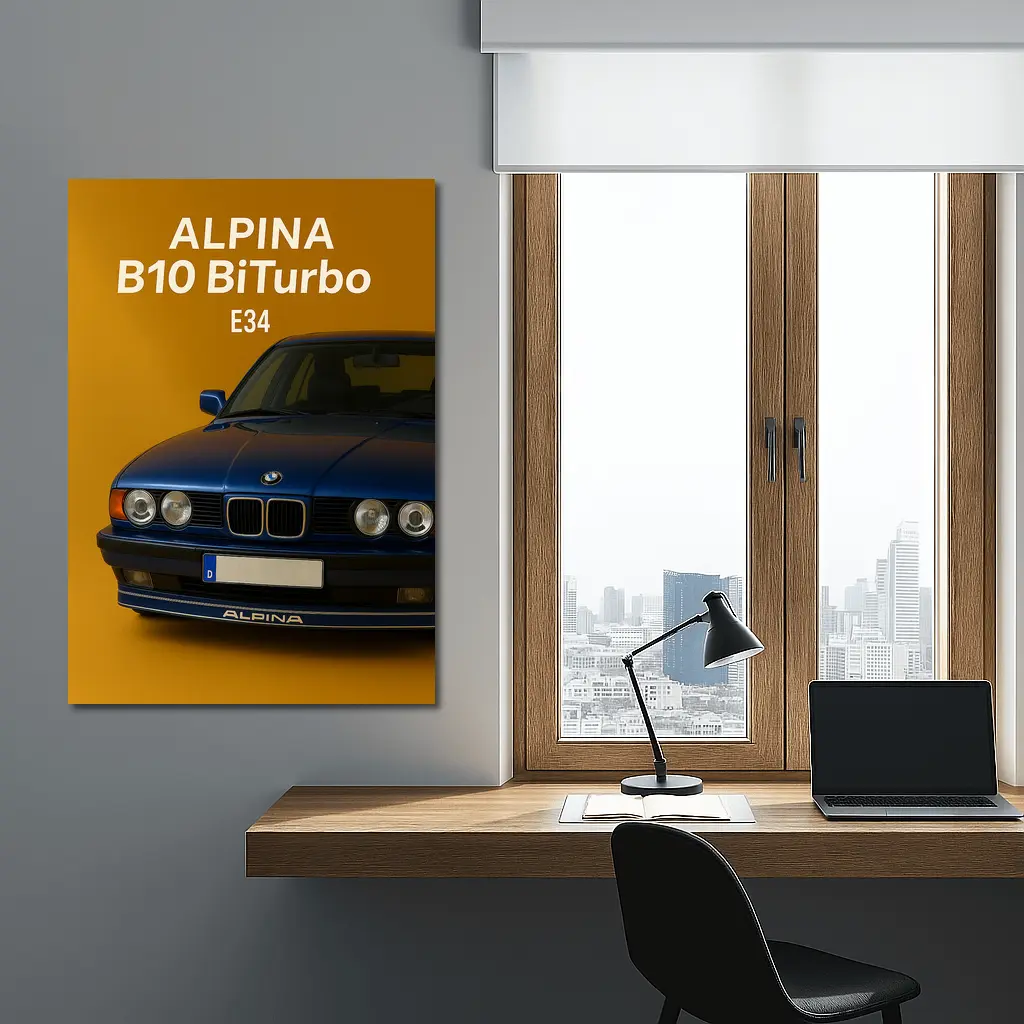 Alpina B10 BiTurbo E34 Blue Car – Wall Art