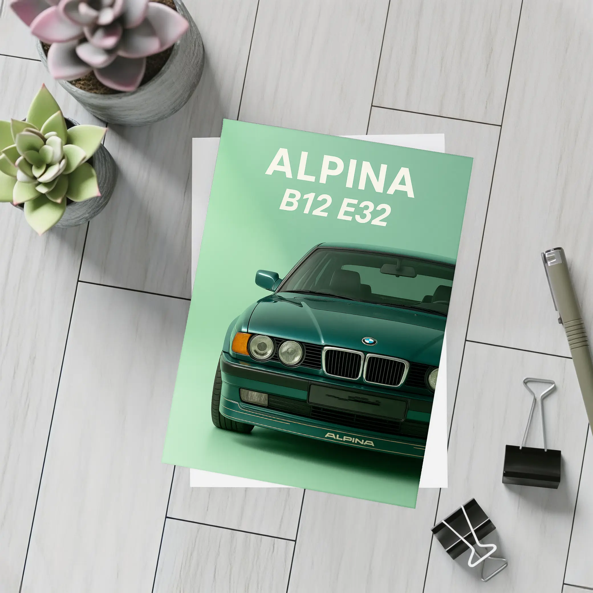 Alpina B12 E32 Green Studio Art – Postcards