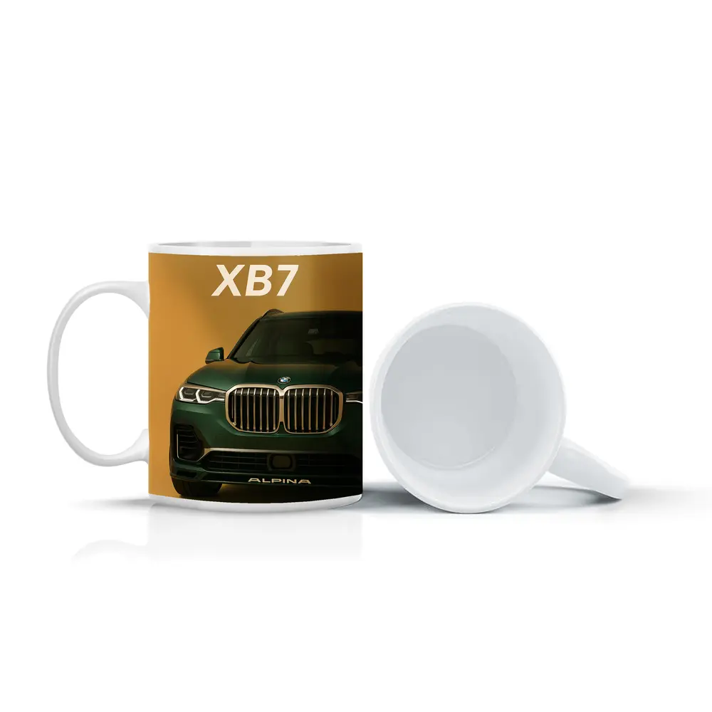 Alpina XB7 Green SUV Gold Background – Mugs