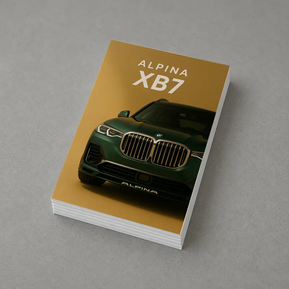 Alpina XB7 Green SUV Gold Background – Postcards
