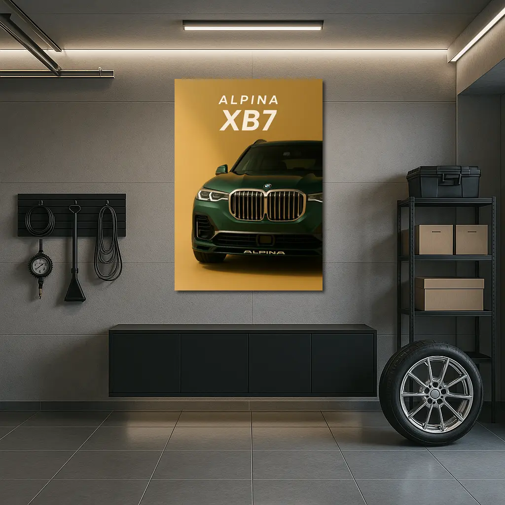 Alpina XB7 Green SUV Gold Background – Wall Art