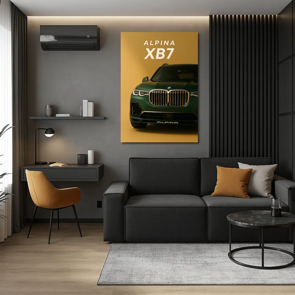 Alpina XB7 Green SUV Gold Background – Wall Art