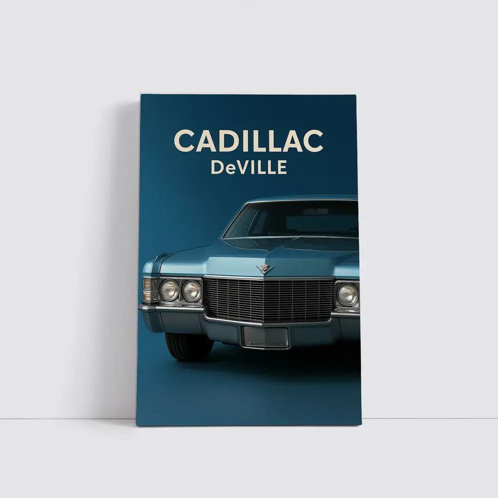 Cadillac DeVille Classic Blue Studio Shot – Wall Art