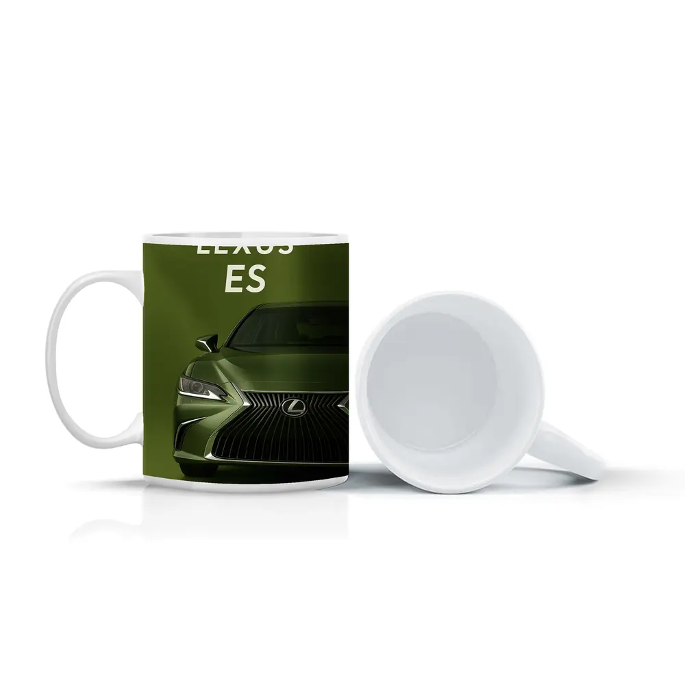 Lexus ES Green Car Front View – Mugs